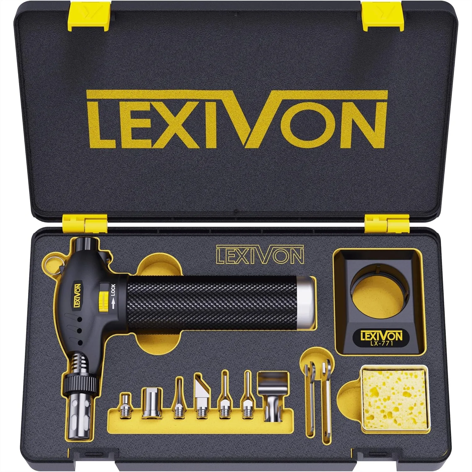 

Butane Torch Soldering Kit with Adjustable Flame, Self-Igniting, 2-Hour Runtime