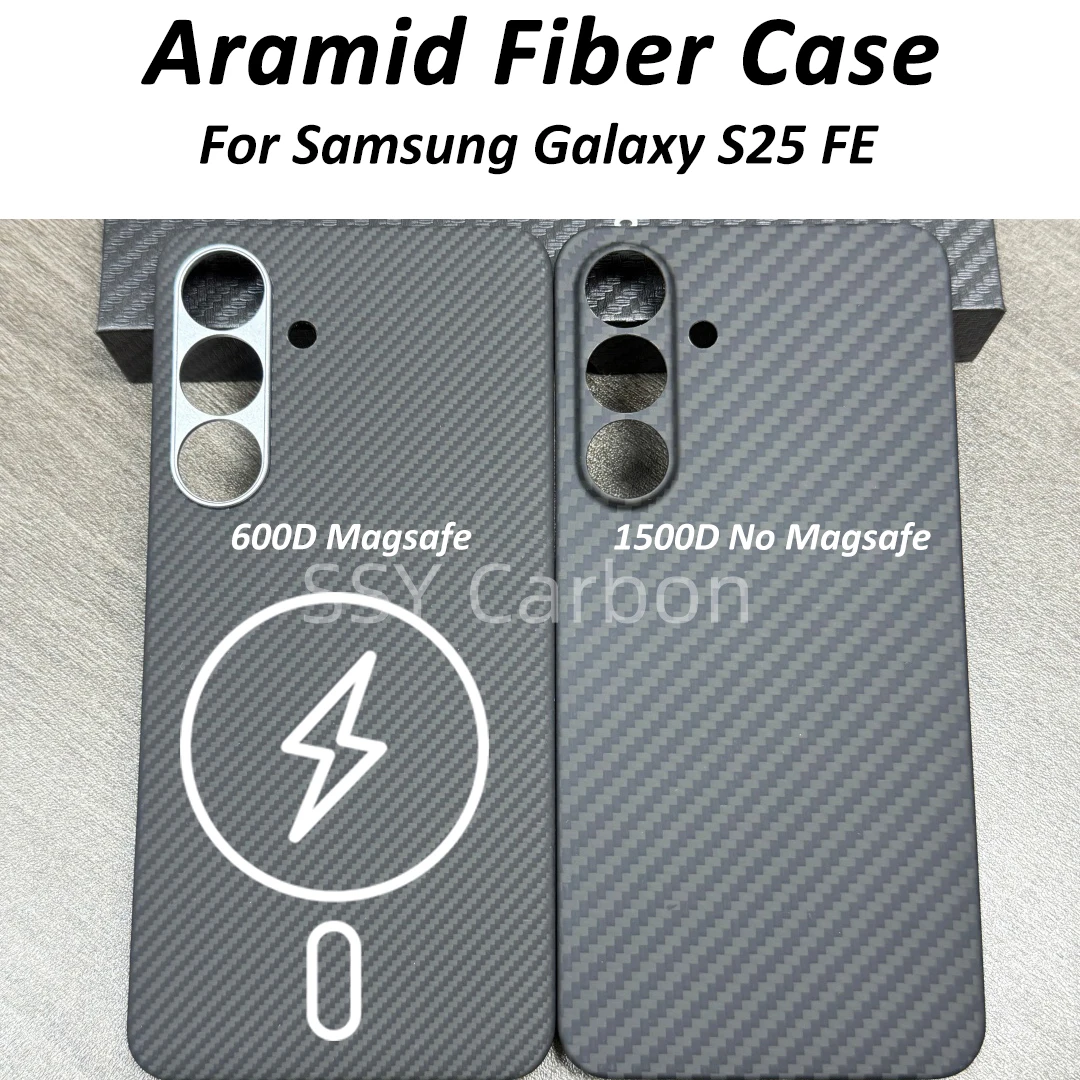حافظة من ألياف الكربون الحقيقية لهاتف سامسونج جالاكسي S25 FE كيفلر أراميد رفيعة للغاية وخفيفة الوزن غطاء هاتف فاخر شل درع #1