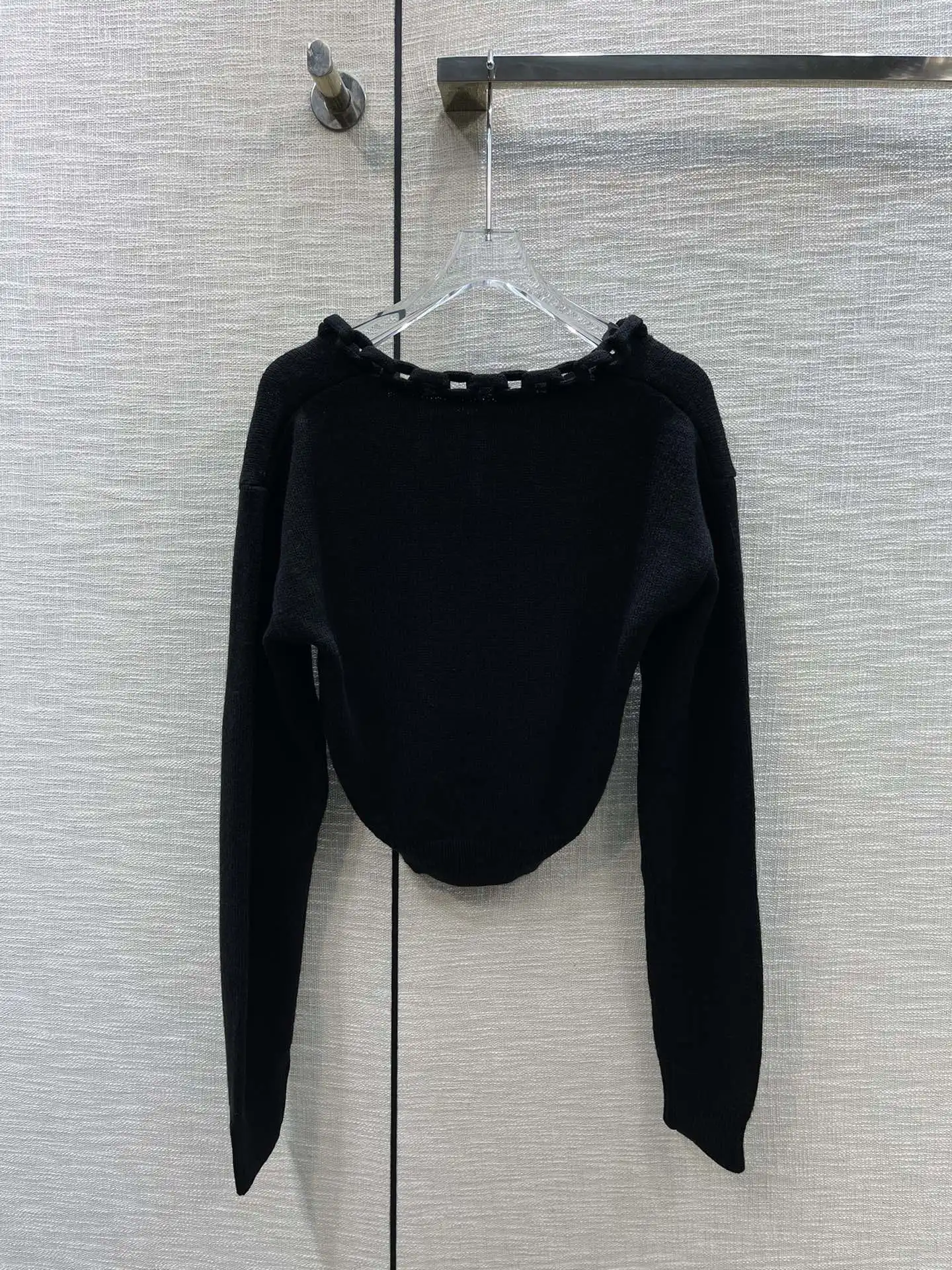 Women's Clothing Crew-neck knotted chain hand knit long-sleeved sweaterAutumn Winter New 117