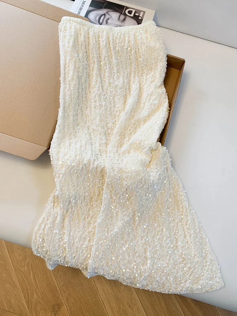 

Юбка миди с пайетками Shanzhou Guangzhou Thirteen Line Heavy Industry, женская, весенняя мода 2026, новый стиль