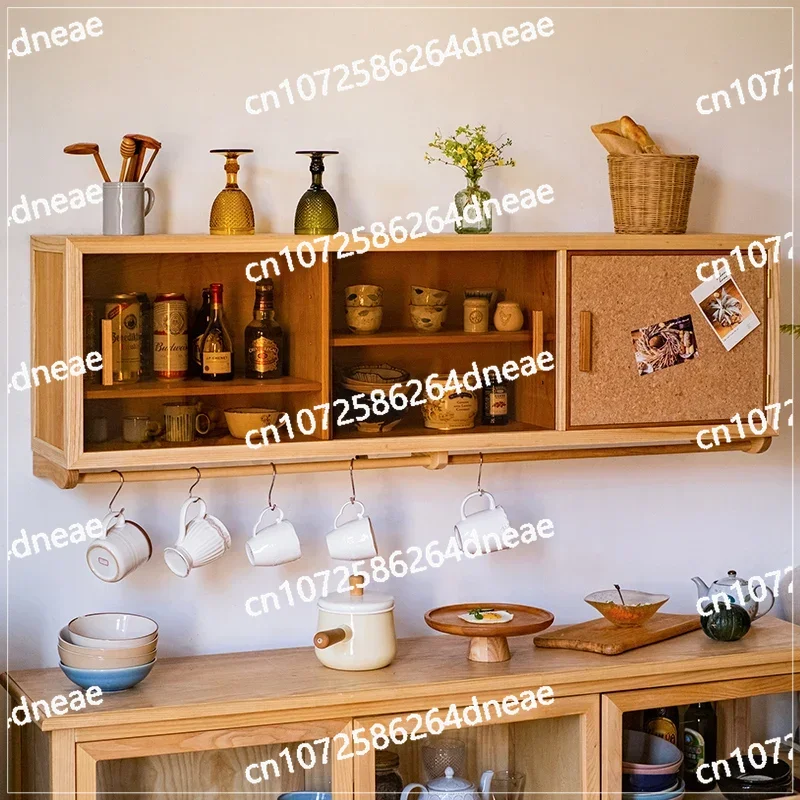 

Кухонный обеденный боковой шкаф из цельного дерева, настенный шкафчик для гостиной, настенный шкаф для хранения вещей