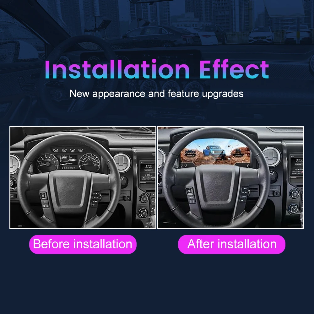 

13.1" LCD Digital Dashboard Cluster For Ford F150 2009-2014 Speedometer Virtual Instrument Panel Cockpit Meter Linux System