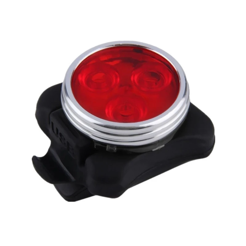 2 PCS Mountain Bike USB Charging Light Warning Light Red And White Bicycle Tail Light