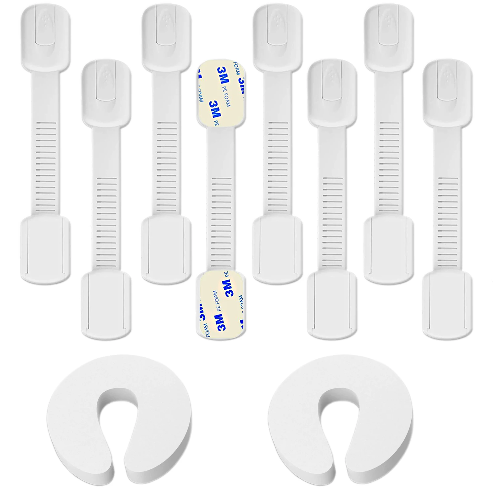 

6/10 Pcs Child Proof Cabinet Locks - Anti-Pinch Safety, Easy Install for Kitchen & Bathroom