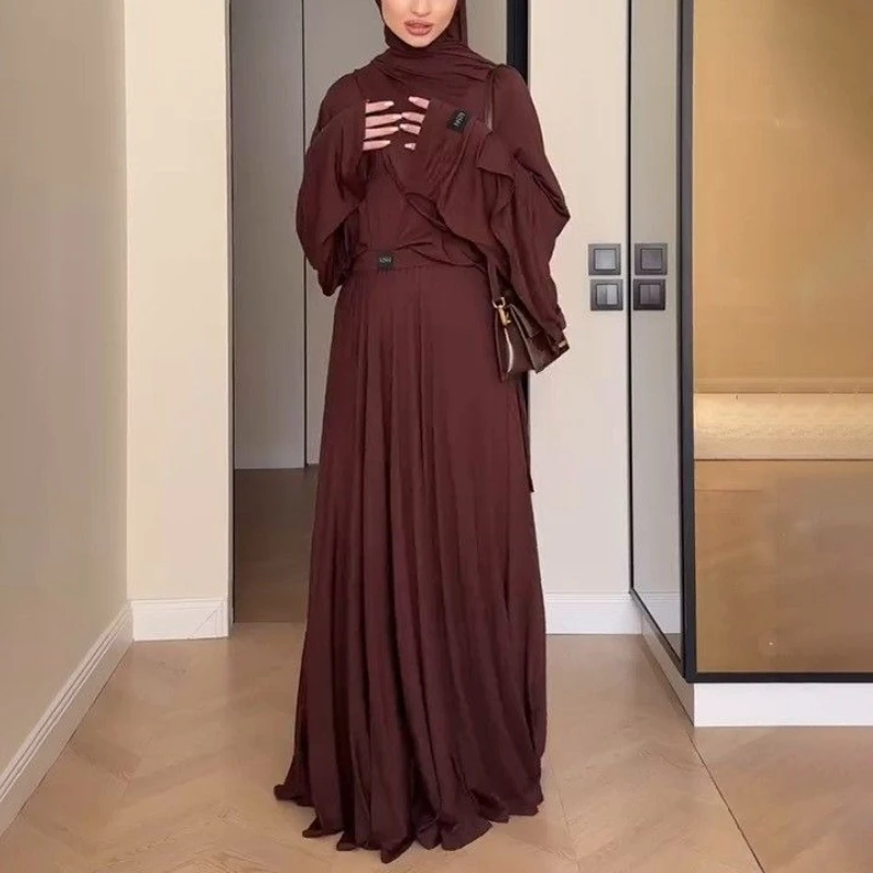 

Autumn Women's Fashion Elegant Long Sleeve Round Neck T-shirt Women's Casual Skirt Solid Color Suit