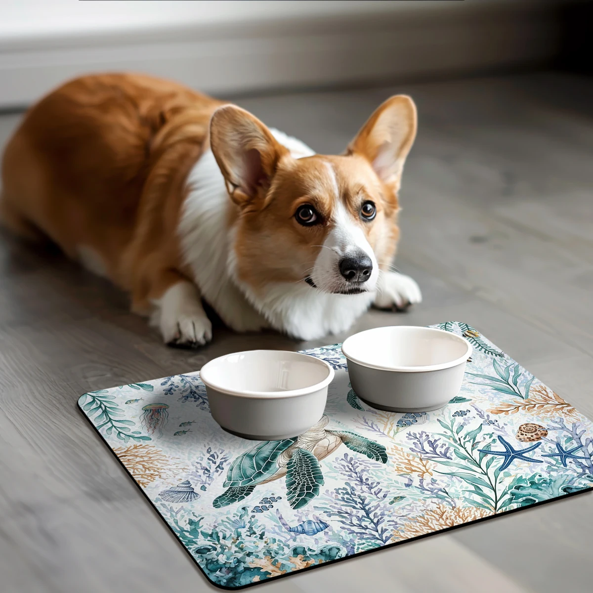 Wheat Pattern Polyester Absorbent Mat - Stylish Home Decor Mat, Ideal for Kitchen and Dining Area Use 2