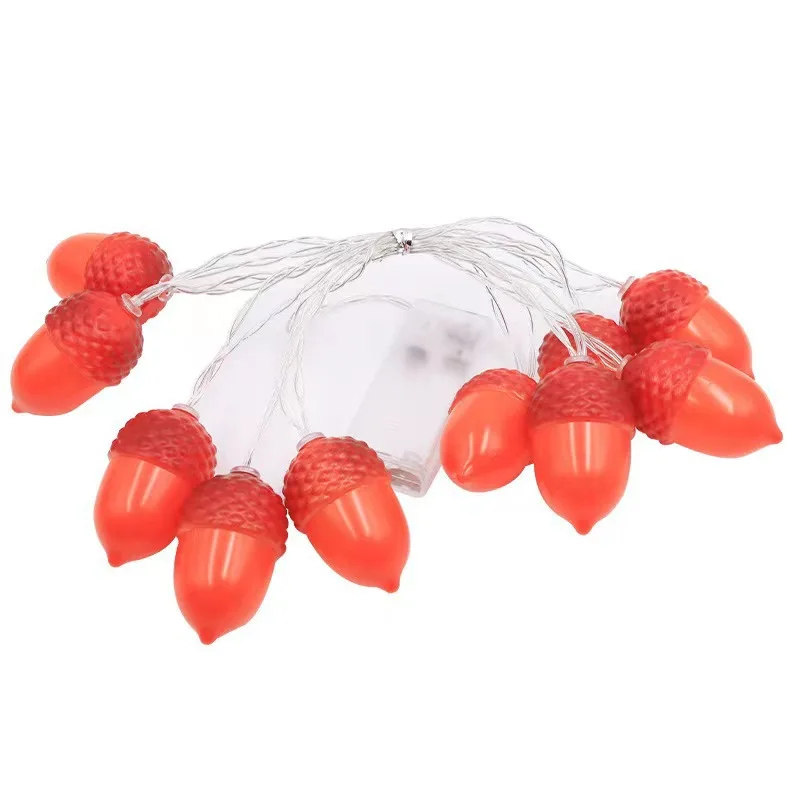 2M Christmas Garland Light Pine Needle Pinecone Christmas Decoration Leaf Red Fruit Fairy String Light for Wedding Party Decor