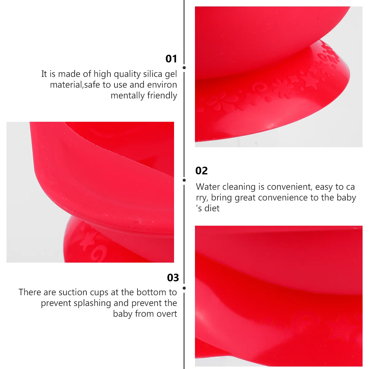 

1 шт., экологически чистая детская присоска, прочный, безопасный, силикагель, нескользящая, устойчивая к падениям, легко очищаемая миска для кормления малышей, силикагель