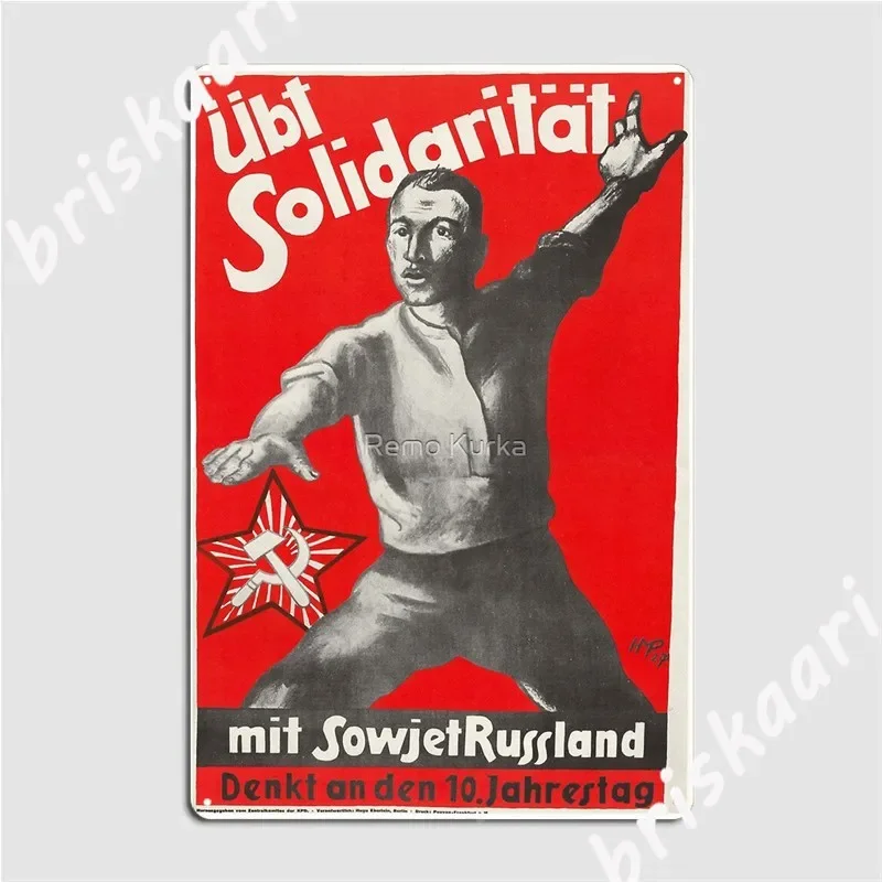 Old Communist Poster Support Soviet Russia 1927 Metal Signs Club Club Bar Designing Wall Decor Tin sign Posters
