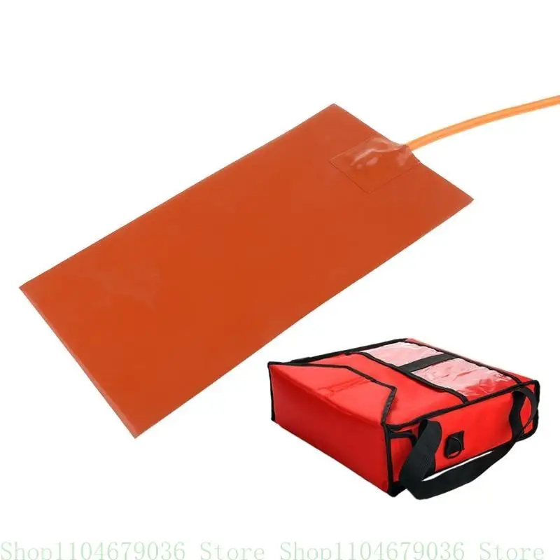 Грелка 12 В 100 Вт, сумка для доставки горячей еды для пиццы, силиконовая грелка, нагревательная пластина для термостата 65C, 152X304 мм, тепло