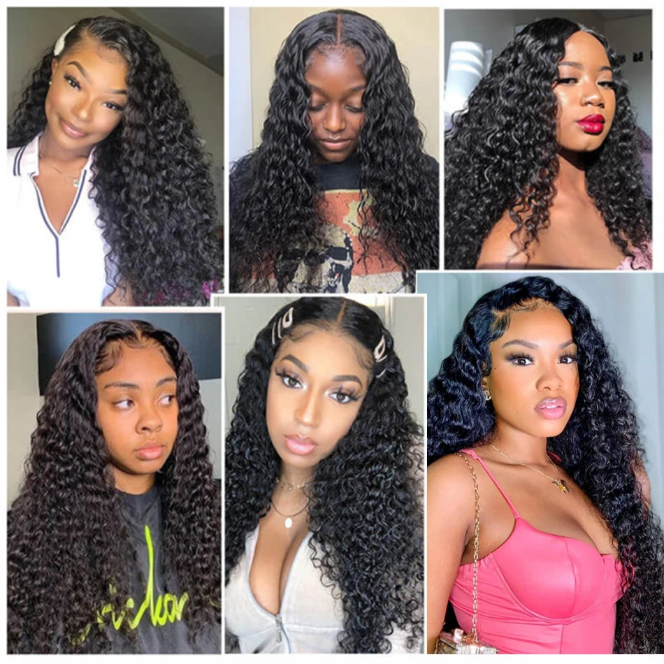 Deep Wave 4 Bundles Deal 12A Brazilian Virgin Human Hair 100% Unprocessed Water Wave Curly Human Hair Extensions Loose Deep Wave