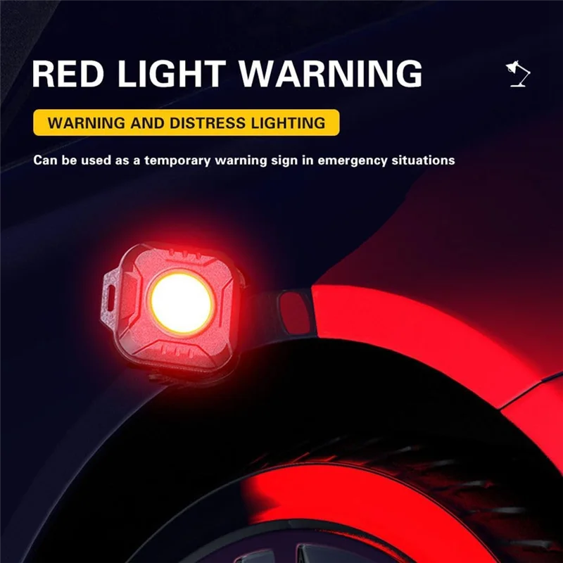 جديد-EDC مصباح عمل LED صغير، 1200 مللي أمبير في الساعة أضواء عمل مغناطيسية محمولة قابلة لإعادة الشحن للتخييم في الهواء الطلق، إصلاح السيارات، الطوارئ