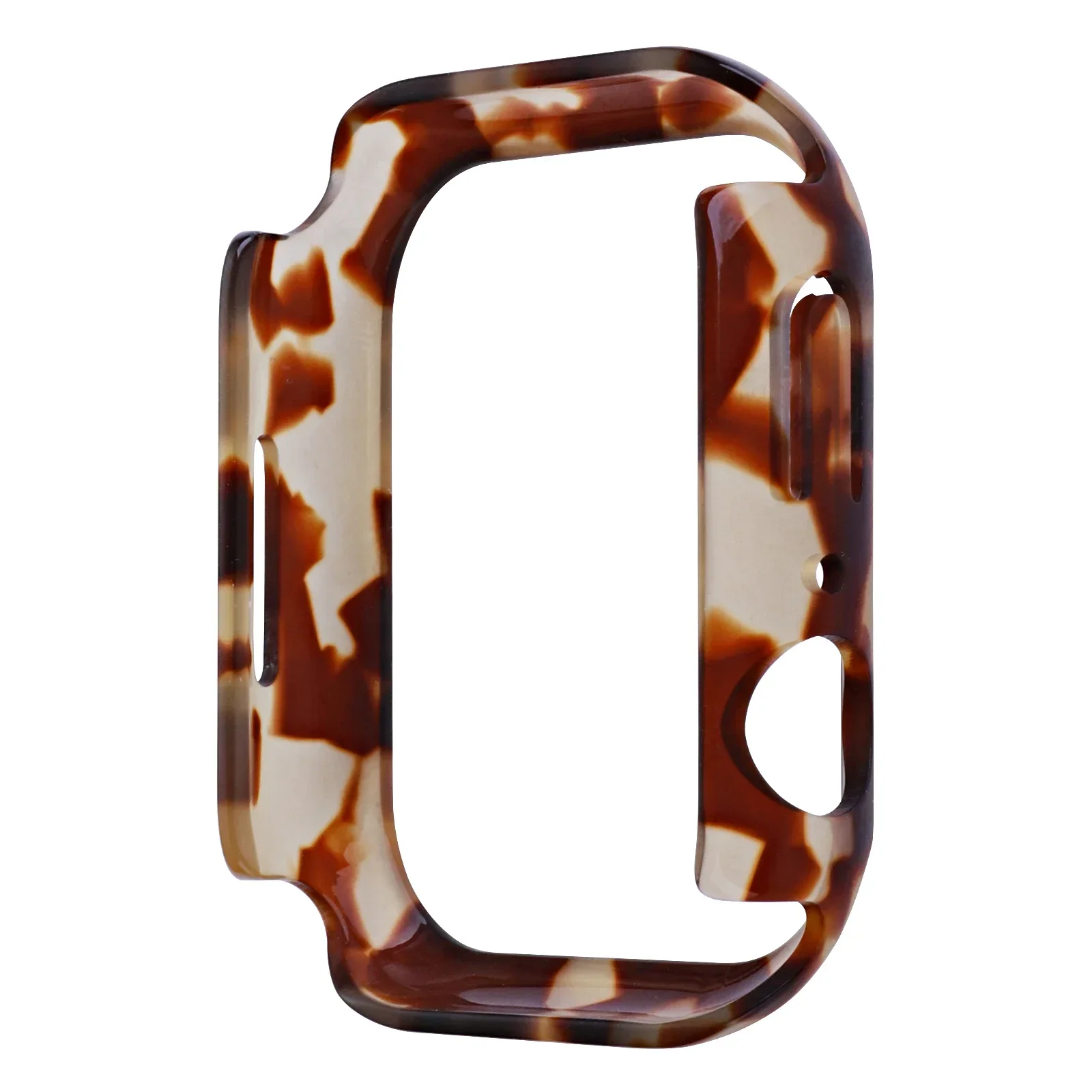 Resin Cover For Apple Watch 46/42 41/44/45mm Hard PC Bumper Protective Case Frame For iWatch Series 10 9 8 7 6 Protective Shell