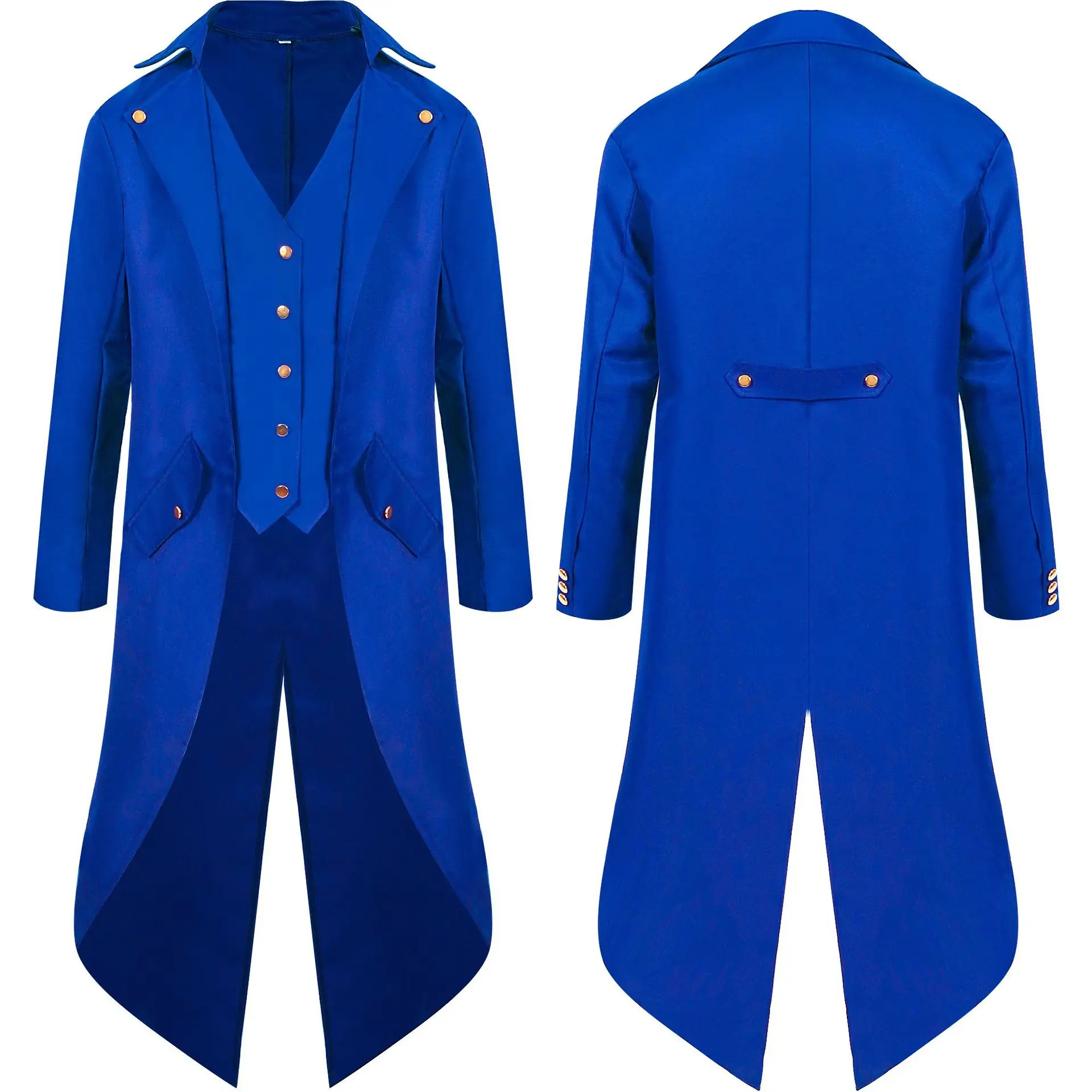 Abrigo Retro de longitud media para hombre, traje para actuación infantil, payaso de escenario, cortavientos falso de dos piezas