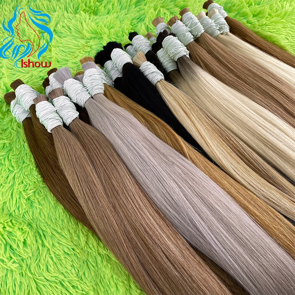 Colored Straight Human Hair Bulk for Braiding reference detail