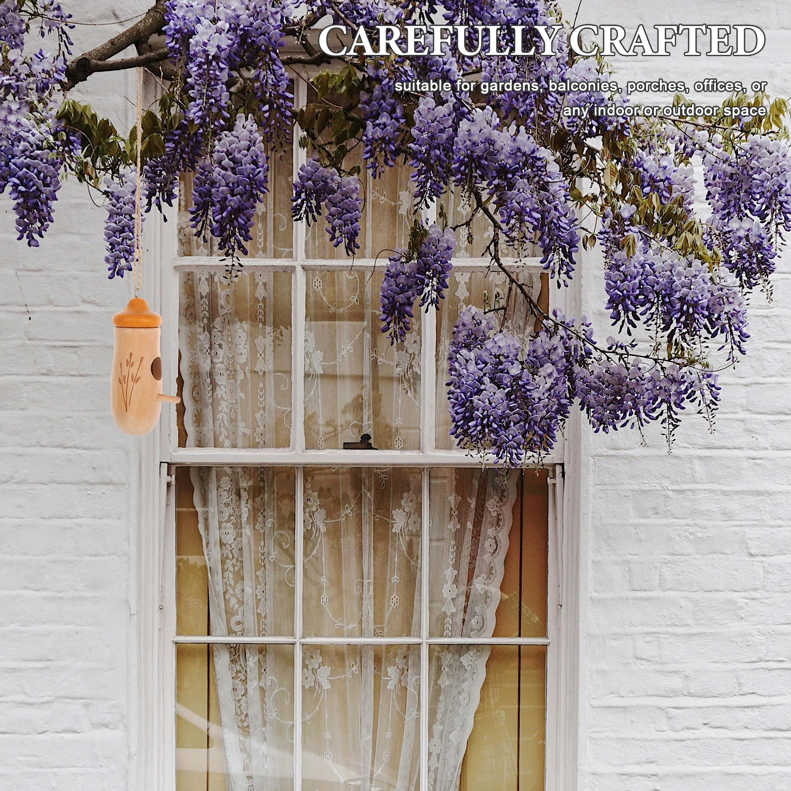 

Rustic Wooden Hummingbird House Charming Garden Hanging Nest Outdoor Birdhouse Natural Bird Nest Shelter Wooden Birdhouse