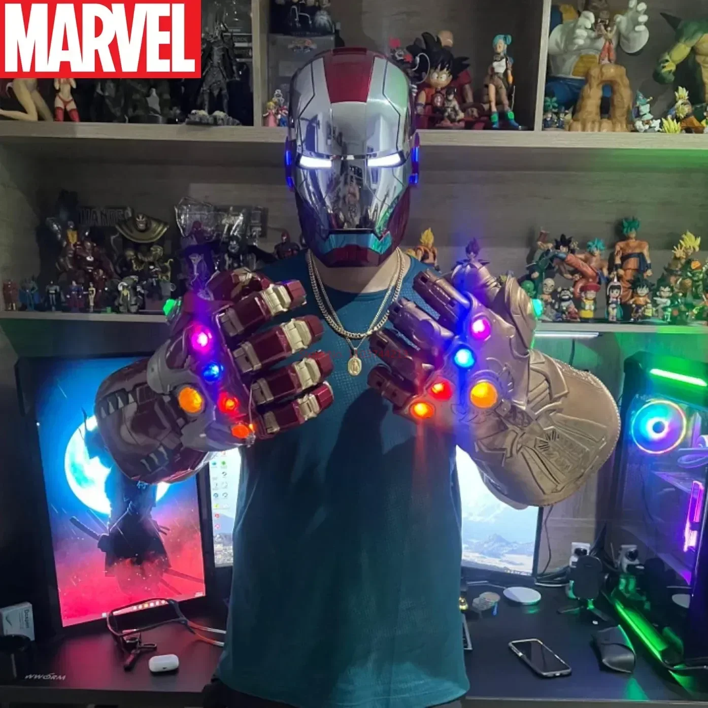 Wunder Eisen Mann mk5 antike elektronische Helm Automat Sprach steuerung Rächer mk5 Cosplay mit LED-Licht Spielzeug schließen Ironman Geschenke