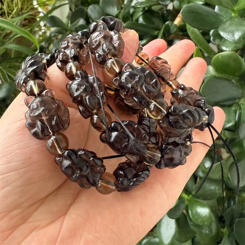 8 مللي متر الطبيعية سموكي الكوارتز حبة سوار اليدوية كريستال مجوهرات تمتد الأطفال هدية عيد ميلاد 1 قطعة #2