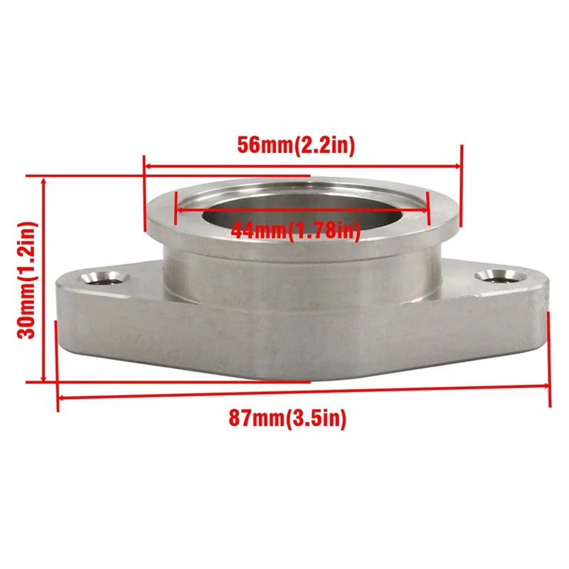 AB61-Stainless Steel 38Mm MVS V Band Wastegate Flange Adapter Kit For Turbocharger 2 Bolt Turbo Manifold Car Accessories