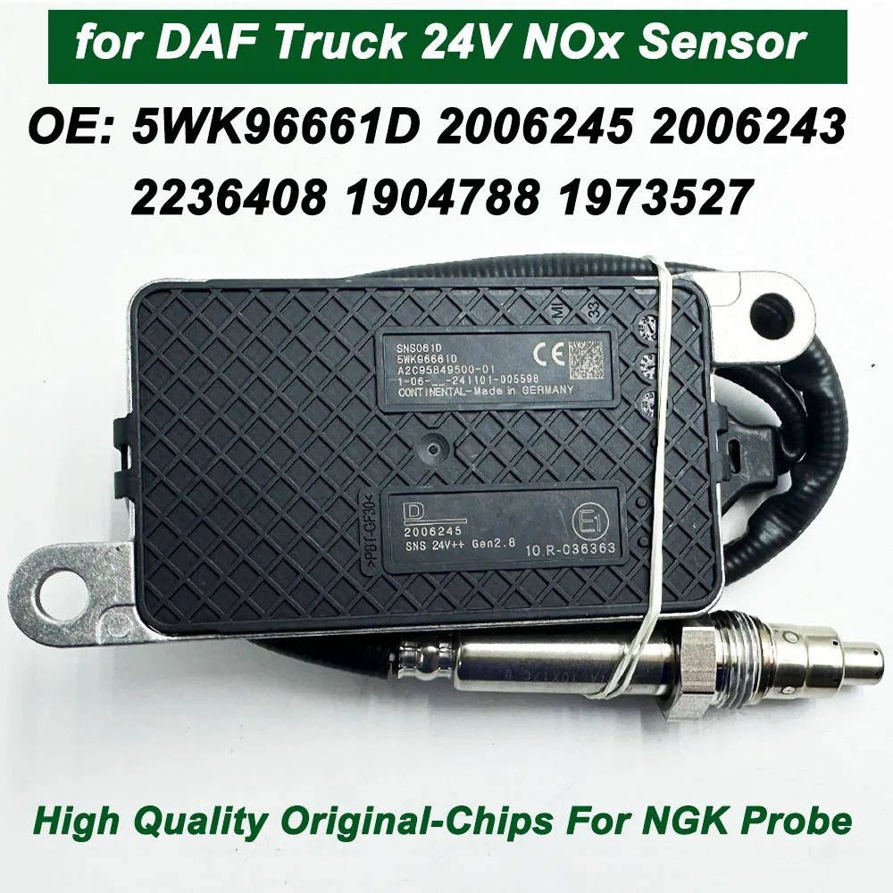 

High Quality For DAF Truck OEM 5WK96661D 2006245 2236408 1973525 1904788 2006243 1973527 24V Nitrogen Oxygen NOx Sensor 24V