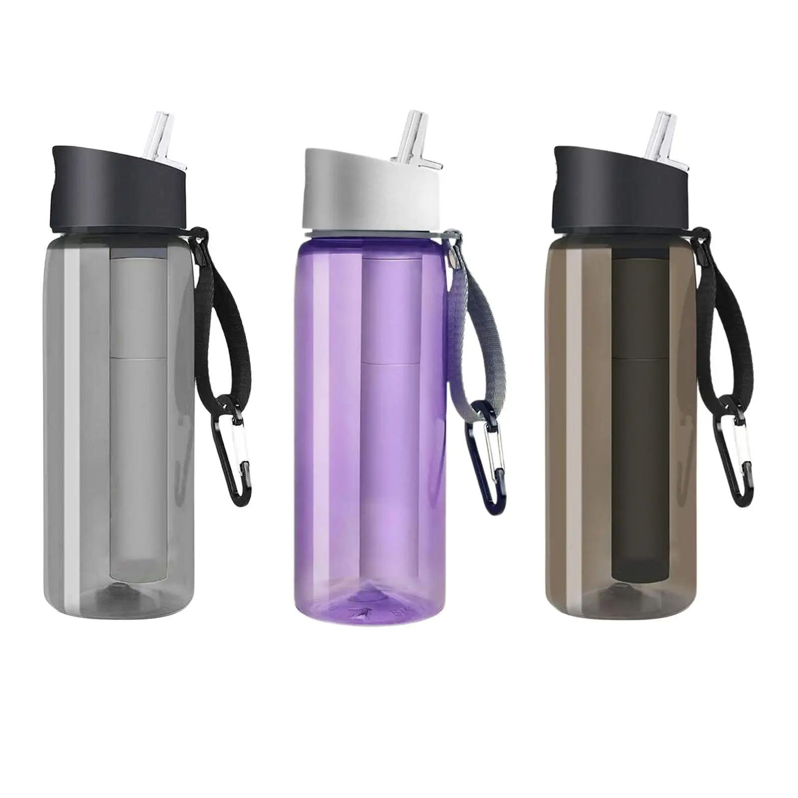 Filtered Water Bottle with Filter Straw BPA Free Portable Reusable for Sport