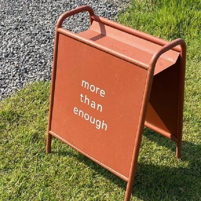 New Design Custom Shop Sign Stand Advertising A Board Sign Metal Frame Paint Color Cafe Sign