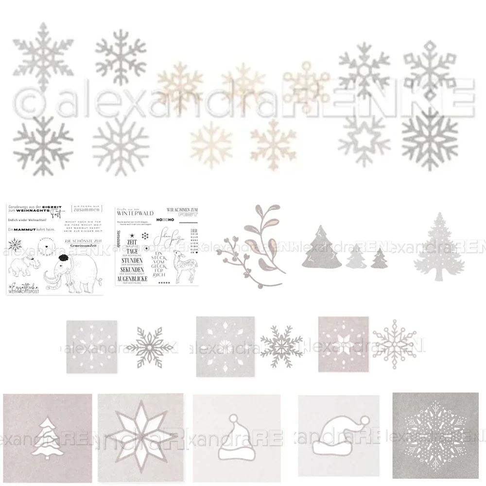 Cutting Snow Dies & Stamps & Stencil Scrapbook Diary Decoration Stencil Embossing Template DIY Greeting Card Handmade 2023