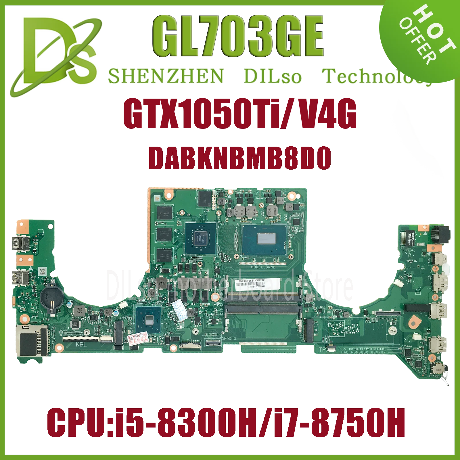 

KEFU GL703GE (DABKNBMB8D0) Mainboard For ASUS ROG Stri SCAR GL703GE S7BE Laptop Motherboard I5-8300 I7-8750H GTX1050TI 100% Test