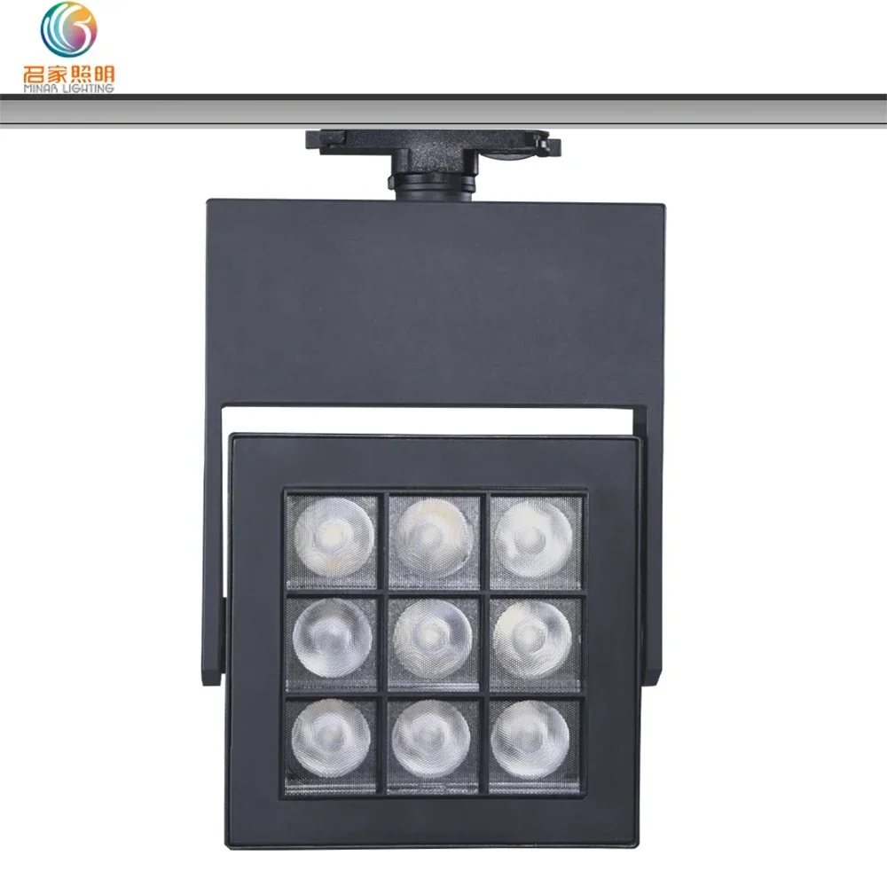 

Светодиодный трековый прожектор 2026 Narrow Spot 5 Degree Flood 60W High RA для музейного освещения, квадратный