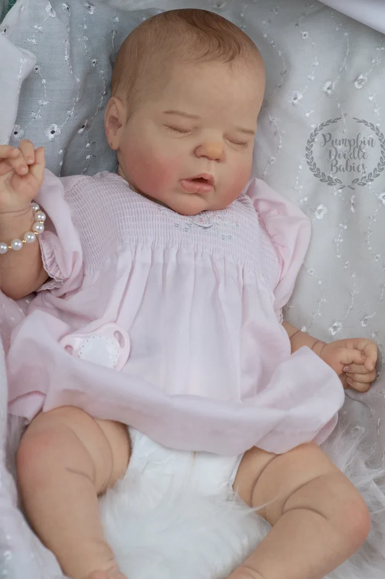 18-20Inch Close Eyes Washable Alexis Bebe Reborn Girl With Painted Hair Full Boy Soft Vinyl Doll Handmade Lifelike Newborn Doll