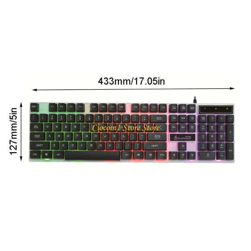 A3PC USB Mechanical Gaming -toetsenbord met chromatische kleurenverlichting voor pc -gamers