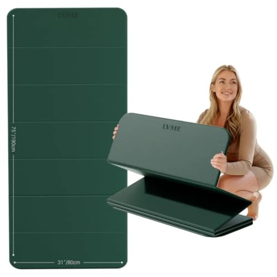 

Large Yoga Mat 75"x31", Foldable Yoga Mat and Travel Yoga Mat, Extra Wide 0.24" Thin Non-Slip Mat for Yoga, Pilates, Stretching
