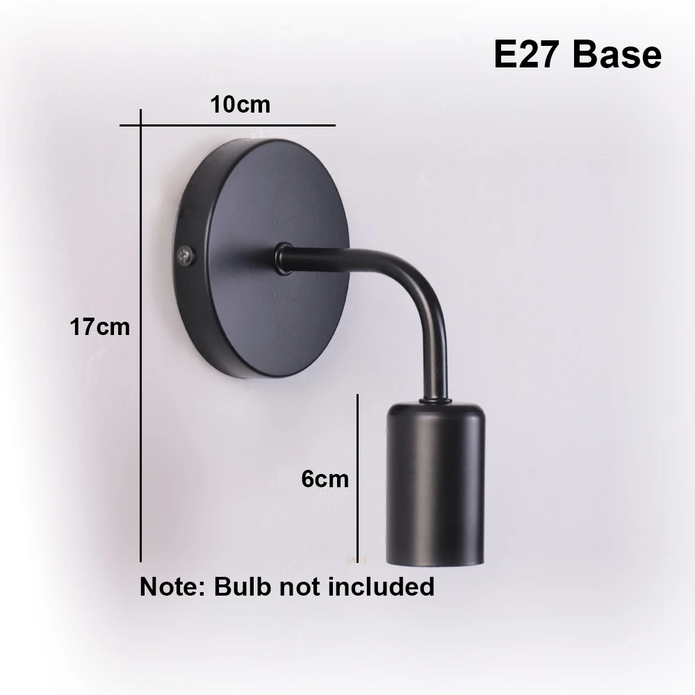 2Pack Nordic Wall Sconce Lamp Iron Black E27 Modern Wall Light Indoor Lighting Bedside Bedroom Bathroom Lamp Fixture Industrial