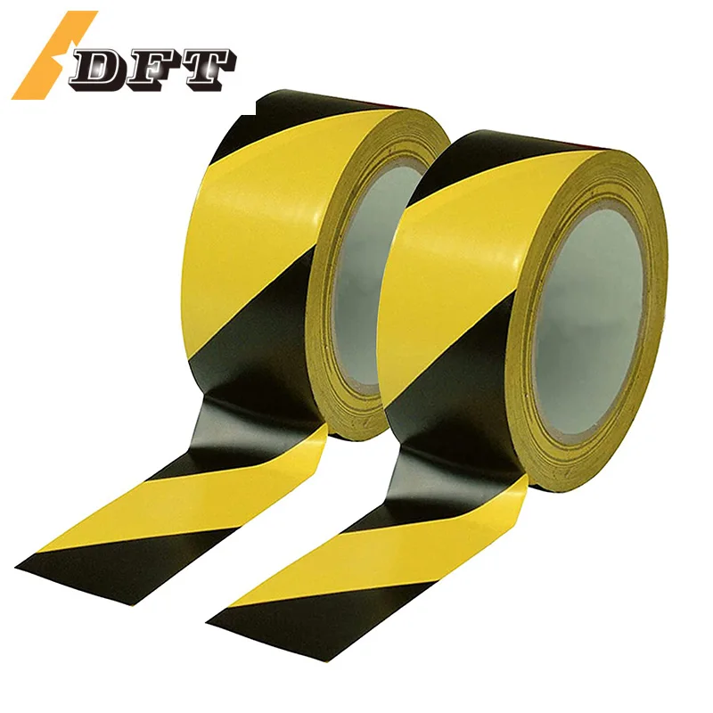 18m Yellow black warning tape Marking Safety Soft PVC Strong Adhesive Grip tape For Factory Warehouse Stairs warning stickers