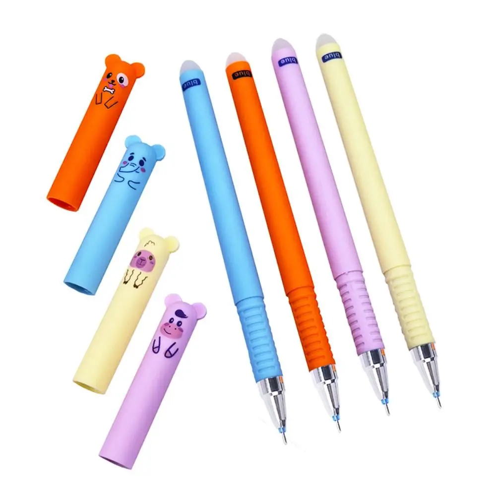 Smooth Writing Animal Design Erasable Pen Writing Tool 0.5mm Black/Blue Ink Gel Pen Quick Drying Neutral Pen School Office