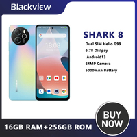 Blackview SHARK 8 Smartphone Android13 G99 Mobile Phone 6.78 Inch 8GB RAM+256GB ROM 64MP 5000mAh 33W Fast Charging Cellphone NFC