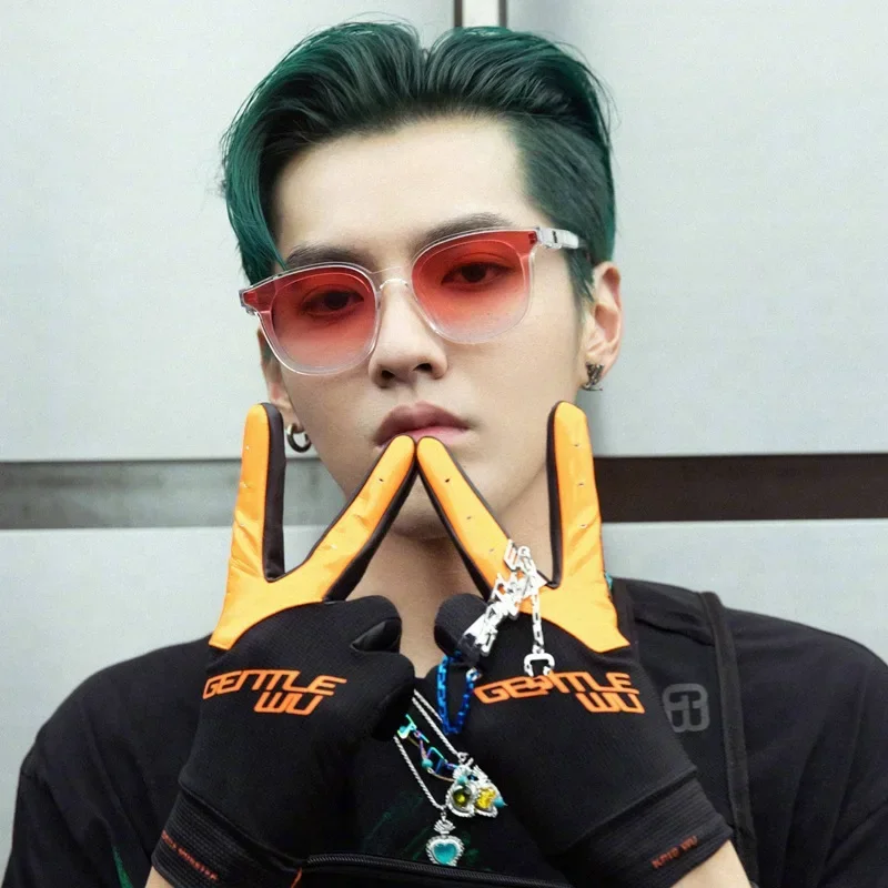 Vintage Oversized Round Sunglasses Women Men 2023 Brand Design Fluorescent Green Big Frame Fashion Cool Sun Glasses Shades S343