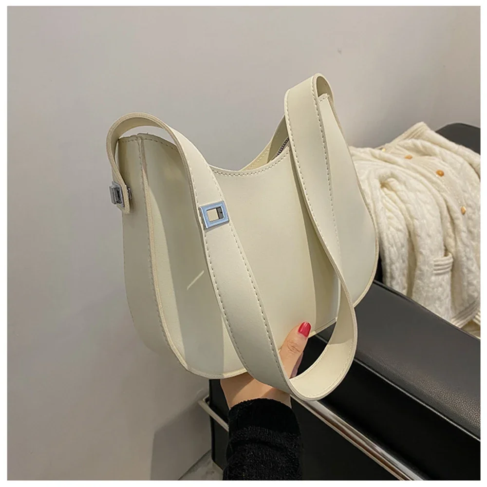 Half-Moon Small Shoulder Underarm Bags for Women 2023 Spring New High-quality PU Leather Handbag Luxury Brand Tote