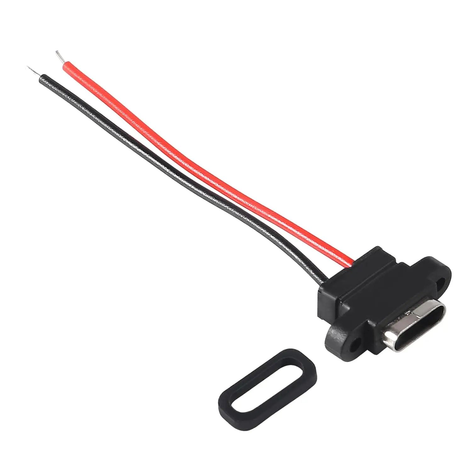 8pcs USB Connector Type-C Female Chassis Waterproof 2P Solder Wire Type USB C Pigtail Cable Extension Power Cable USB-C Plug