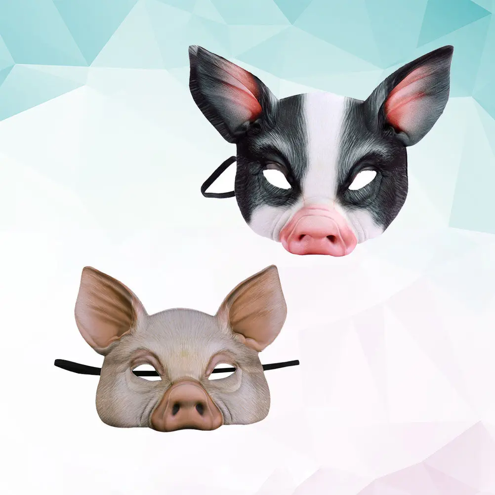 2pcs-pig-animal-half-face-mask-lightweight-festival-party-halloween-masquerade-cosplay-dancing-mask-for-men-and-women