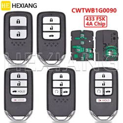 HE CWTWB1G0090 4A Chip 433MHz Proximity Smart Car Remote Key 72147-TVA-A01 72147-TVA-A31 For Honda Accord 2018 2019 2020 2021