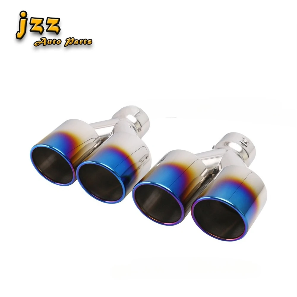 

1PCS Stainless Steel Chrome Exhaust tailpipe Y pipe Universal Car 76mm to 102mm Automotive Dual Muffler Tip