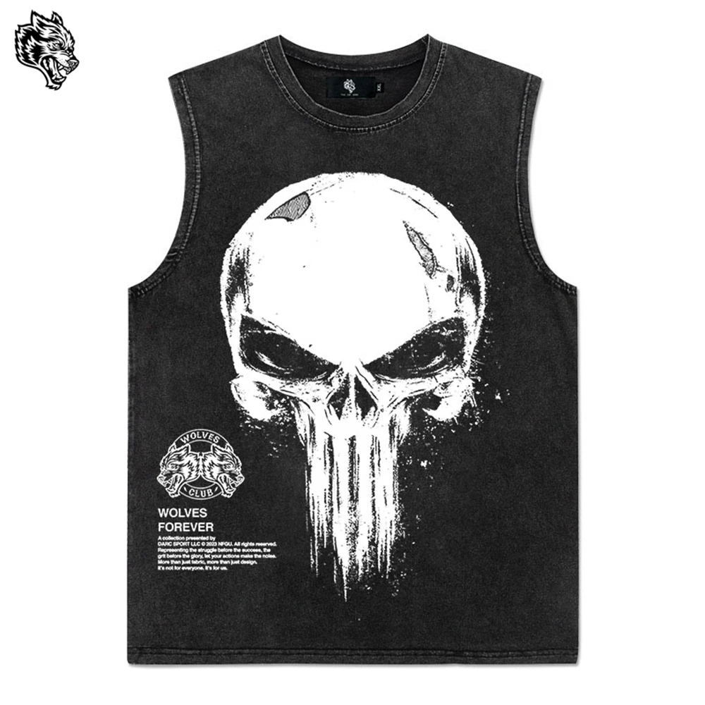 Wolves Sport Running Vest Men Muscle Sleeveless T Shirt Bodybuilding Tank Top Gym Fitness Workout T-shirt Sport Vest Undershirt