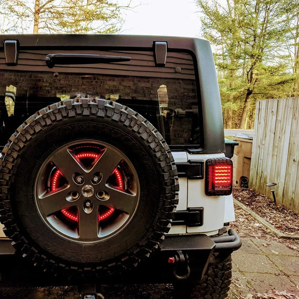 Classic-Spare Tire Brake Light Wheel Light 3Rd Third Brake Light For JEEP Wrangler 2007-2018 JK JKU YJ TJ, Red Light