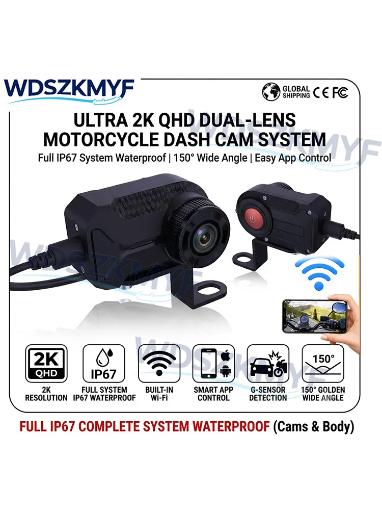 AliExpress WDSZKMYF Motorcycle DVR 2K HD WiFi With Waterproof IP66 MINI Camera USB Video Recorder Mountain Electric Bike Bicycle Loop Recording