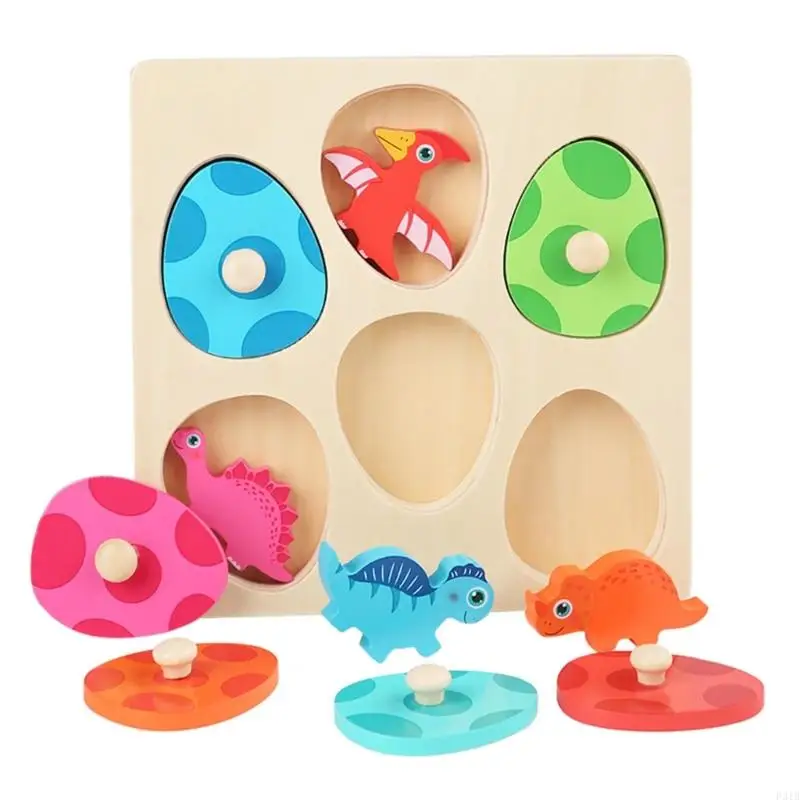 

Dinosaur Theme Eggs Puzzle Wooden Hand Grip Puzzle Toy With Multiple Layers Cognitive Training Gift For Children P31B