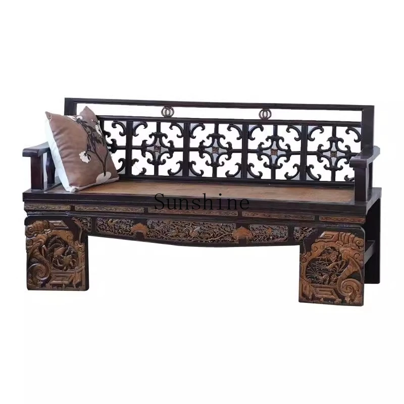 

New Chinese style antique solid wood living room study sofa bed made old couch concubine chair simple