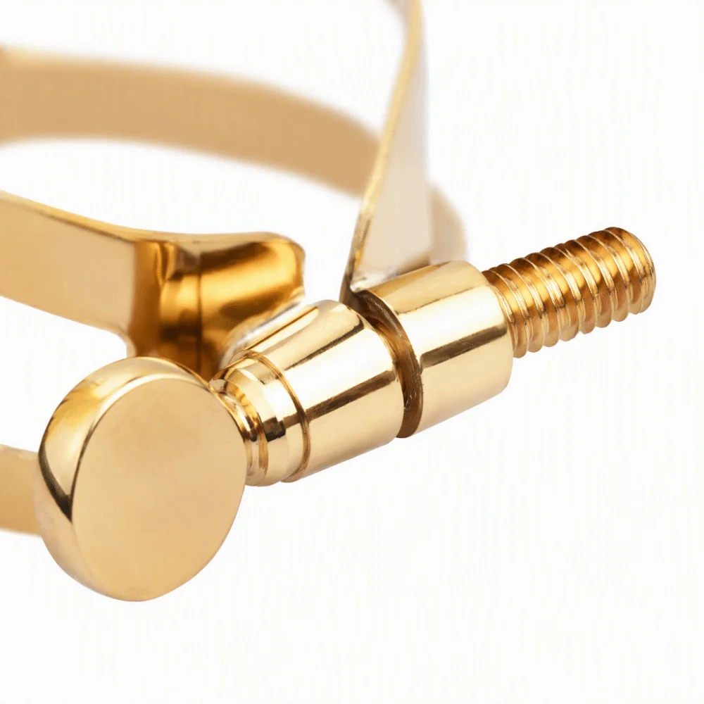 Single Screw Adjustment Saxophone Ligature Golden Metal Mouthpiece Ligature Ligature Fastener Alto Saxophone Ligature