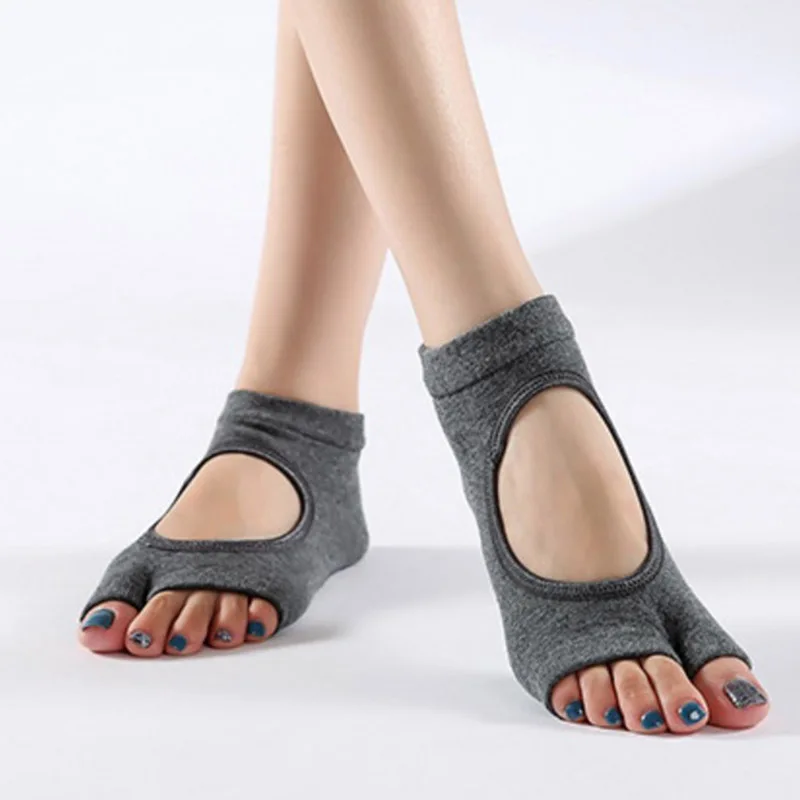 Women Two Toe Yoga Socks Non-slip Shockproof Sport Cotton Pilates Sock Quick-Dry Ballet Professiona Dance Sock