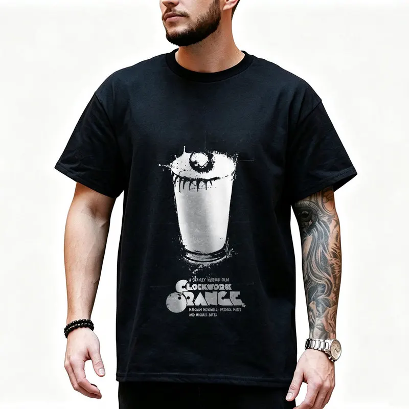 A Clockwork Orange Vintage 90s Graphic T‑Shirt 0907 Dystopian Movie Alex Droogs Print Short Sleeve Punk Gothic Streetwear Tees